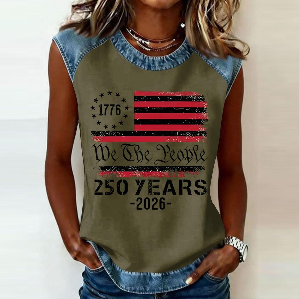 Women's Casual Round Neck Pullover Printed T-Shirt Top