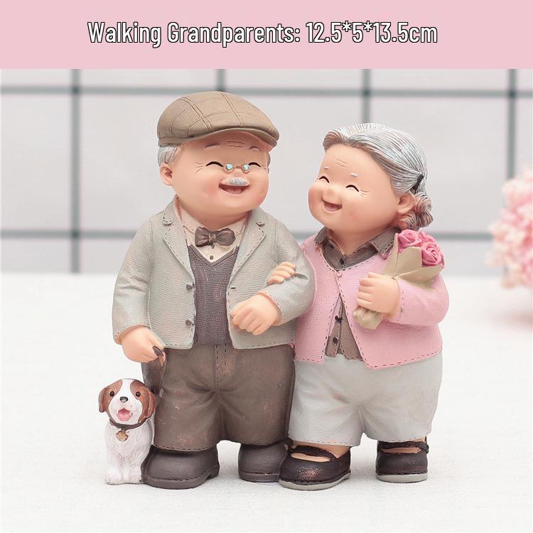 "Düğünler ve Hediyeler için Yaratıcı Japon Yaşlı Çift Ev Dekorasyonu - Model 935-1"