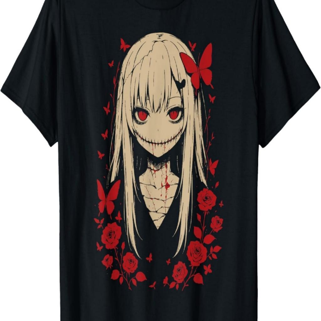 Horror Anime Manga _ Japan Creepy Kawaii Goth T-Shirt(4)