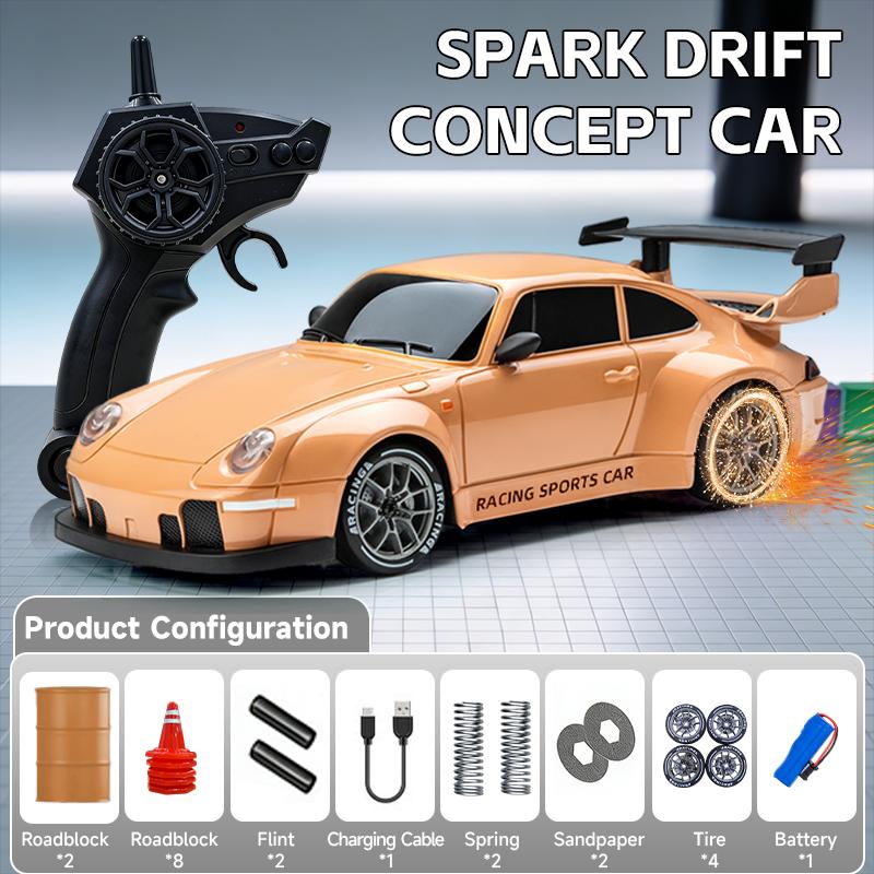 1: 24 RC Remote Control Car 4WD High-speed Drift Racing Car 2.4G Firelight Remote Control Car children Model Toy Gift
