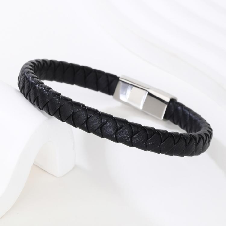Minimalists Sturdy PU Leather Handmade Bracelet Ergonomic Designs for Workouts and Social Occasions