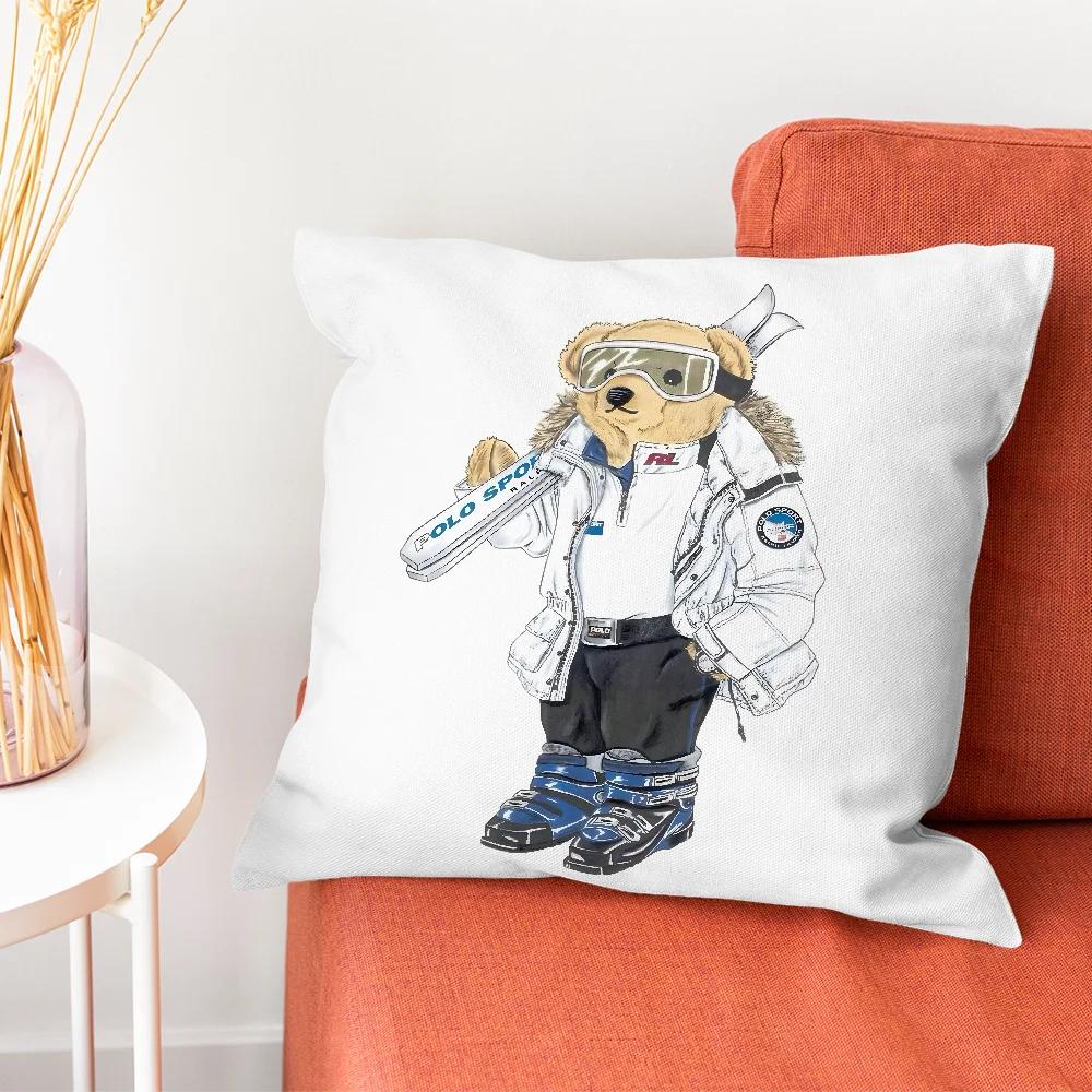 Fashion Bear P-PoloS Pillow Case Pillow Case Living Room Sofa Cushion Cover Suitable For Home Bedroom Room Decoration
