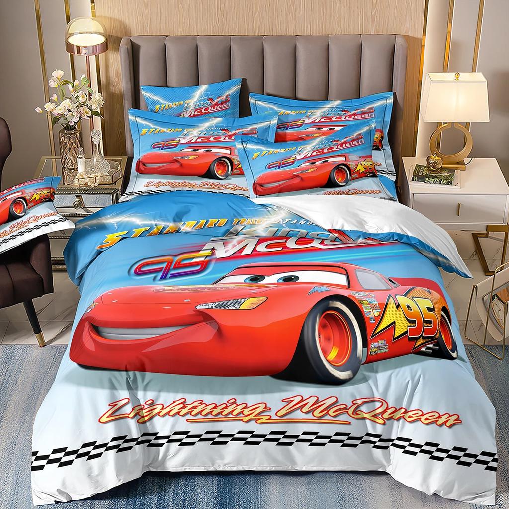 Game Lightning McQueen Car Bedding Sets Exquisite Bed Supplies Set Duvet Cover Bed Comforter Set Bedding Set Luxury Birthday Gif