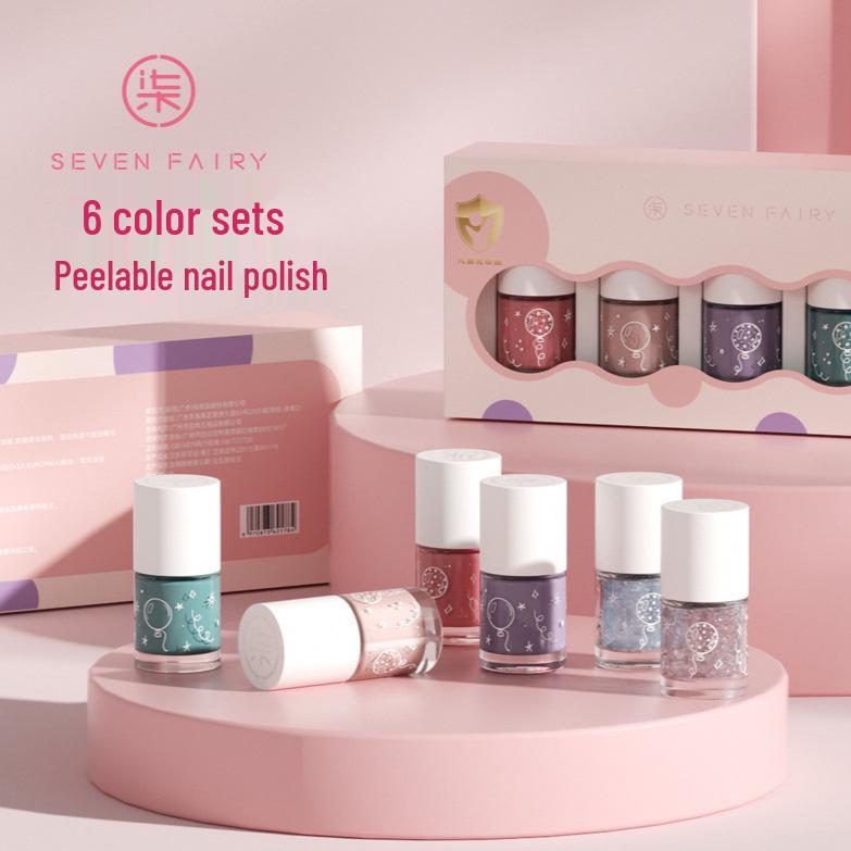 Quick-Dry Water-Based Peelable Nail Polish Set for Girls 60ML
