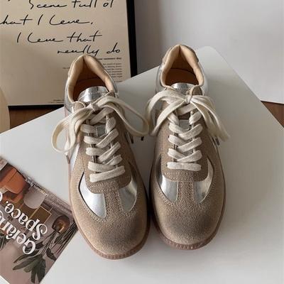 Silver Retro Splicing Flat Bottom Women's New Fashion Versatile Comfortable Light Casual