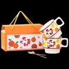 Heyuxi Good Fortune Ceramic Stacking Mug Gift Set (2 Cups + 2 Spoons)