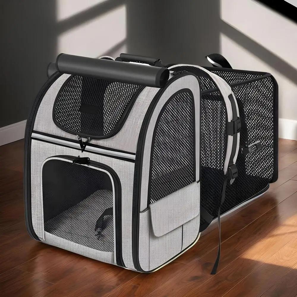 Large Capacity Pet Carrier Backpack Breathable Pet Travel Bag Expandable Cat Bag  Pet Supplies