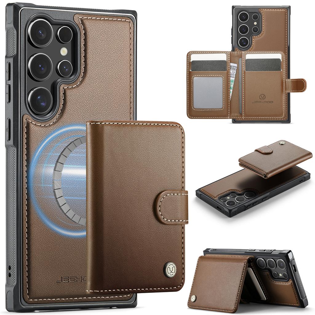 2-in-1 Abnehmbares Magnetkartenfach Geldbörse Lederhülle Für Samsung S26 Ultra S25 Plus S24 S23 S22 A17 A37 A36 A56 Ständer Hülle