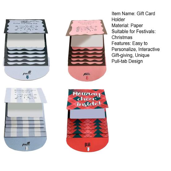 Christmas Gift Card Holder Book Handmade Waterfall Holiday Gift Card Sleeve Booklet DIY Christmas Gifts Cards with Envelopes Gift for Family