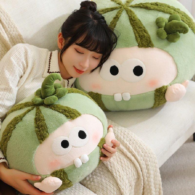 Watermelon Plush Toy Creative Funny Cartoon Fruit Shape Pp Cotton Stuffed Pillow Gift