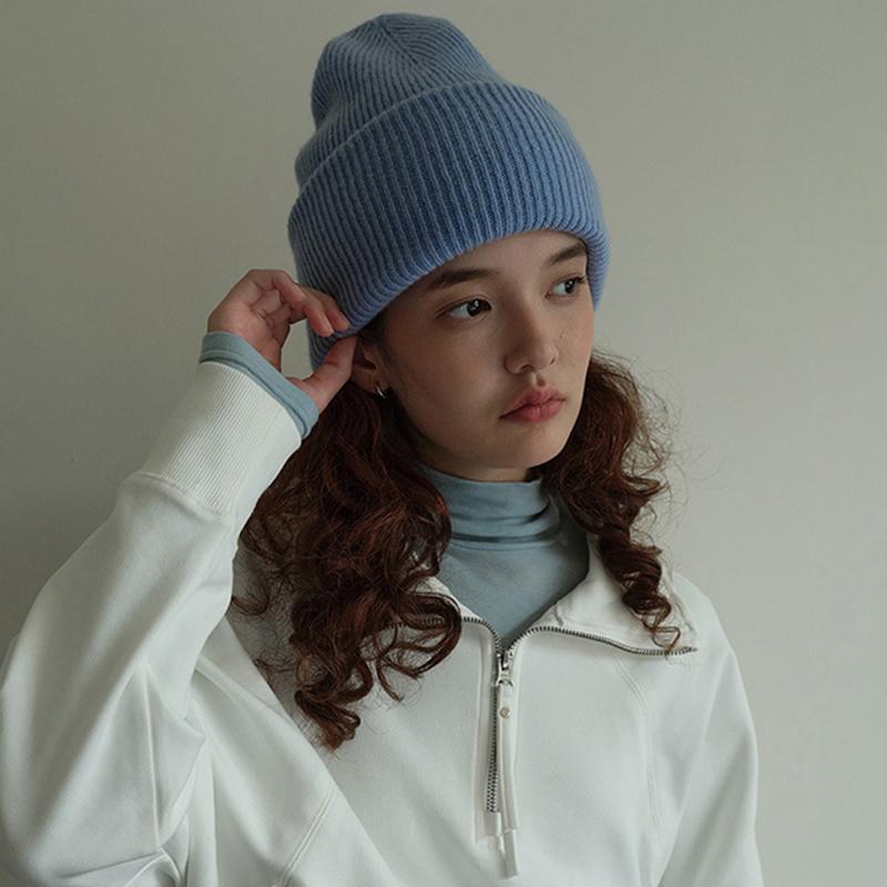 Winter Warm Beanies Casual Thread Hip Hop Hat Adult Women 100% Wool Knitted Skull Cap Gorro Ski Caps Cold Proof Beanies