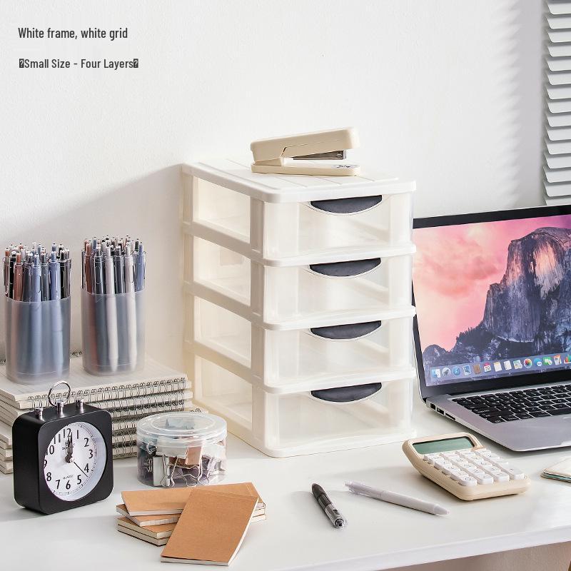 Transparent Drawer-Style Desktop Storage Box for Household Items and Cosmetics
