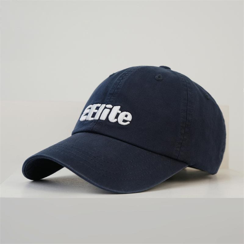 Spring Summer Soft Top Baseball Cap for Unisex Couple Sunshade Hat Stereo Letter Cap темно-синий