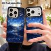 Phone Case: 2D Flat Design Suitable for iPhone 18, 17, 16, 15, 14, 13 Pro, Color Silver Protective Case, Couple Style, Dreamy Starry Sea, Christmas an