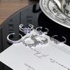 Korean-Style Purple Diamond Four-Leaf Clover Ring for Women - Elegant and Fashionable Index Finger Accessory