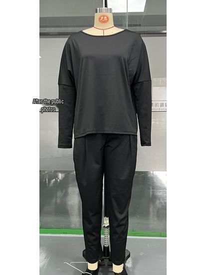 2024 Women's Autumn/Winter Casual Loose Long Sleeve Sweatshirt and Harem Pants Set