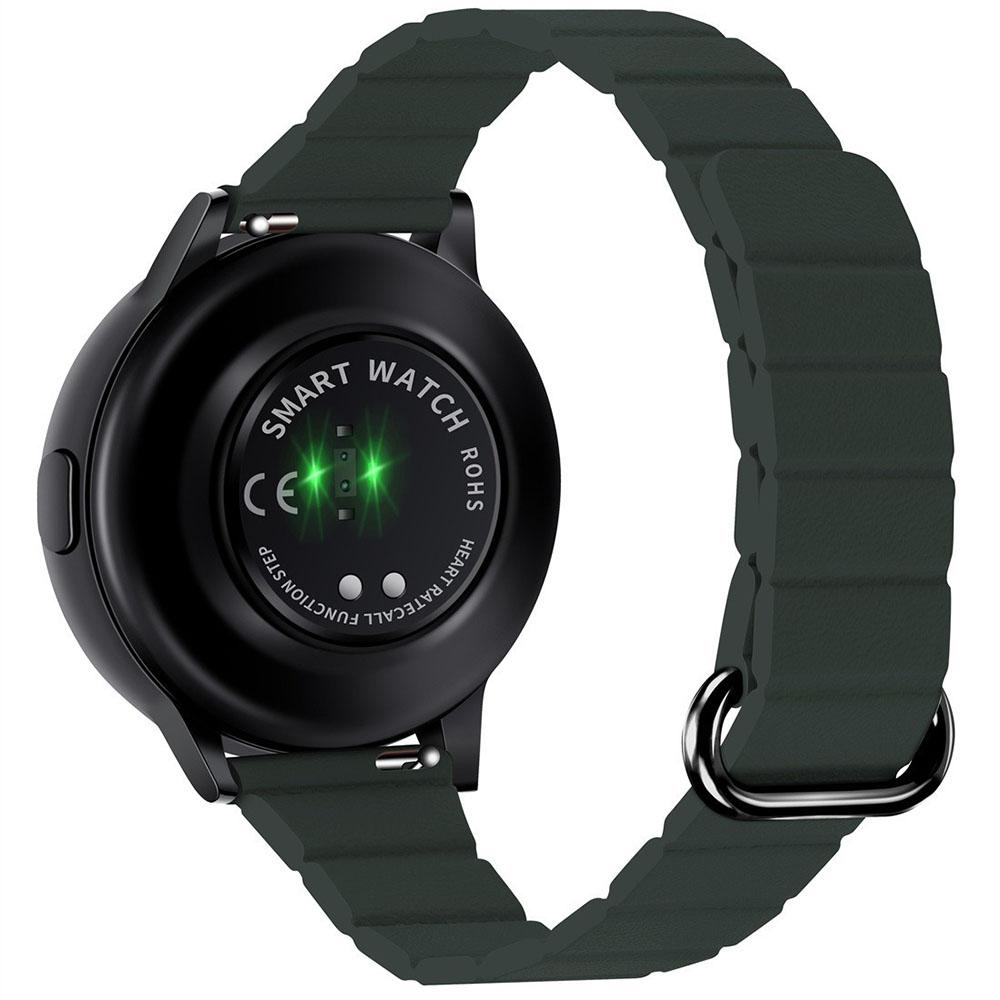 20mm Slim Magnetic Strap for Samsung Galaxy Watch7/6/5 44mm 40mm/5 Pro 45mm Microfiber Leather Watch Band Reverse Buckle Design