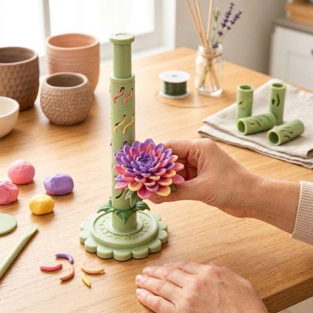 Handmade Modular Clay Bloom Maker 3D Printed DIY Clay Floral Mold Tool  Polymer Clay