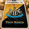 Flannel BlanketNewcastle United FC Custom Name Text Personalized Soft Warm Throw Blanket Home Decor Gift