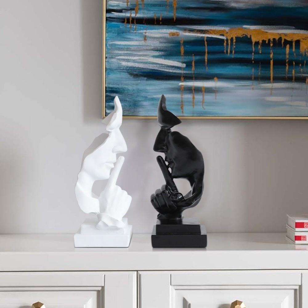 Office Decor Keep Silence Statue Unique Design Silence Thinker Resin Figure Ornaments  Home