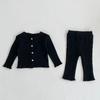 2024 Spring Unisex Baby Striped Pocket Top & Trousers Set