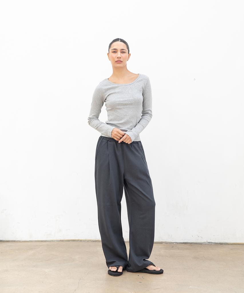 CHAMBROS [2Pack] Point Logo Pintuck Wide Sweatpants (Type B)