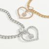 Women European Light Luxury Hollow Heart Rhinestone Necklace Simple Geometric Minimalist Hip Hop Choker For Women