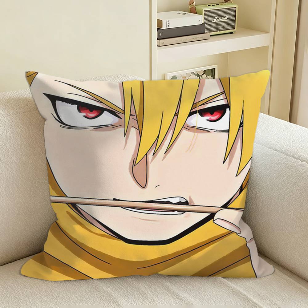 Yuru Anime Yomi no Tsugai Square Sofa Pillow Cover Solid Color Living Room Home Decor Cushion Case