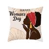 Nordic Abstract Women's Peach Leather Velvet Printed Pillowcase Home Fashion Bedside Sofa Office Cushion Cover