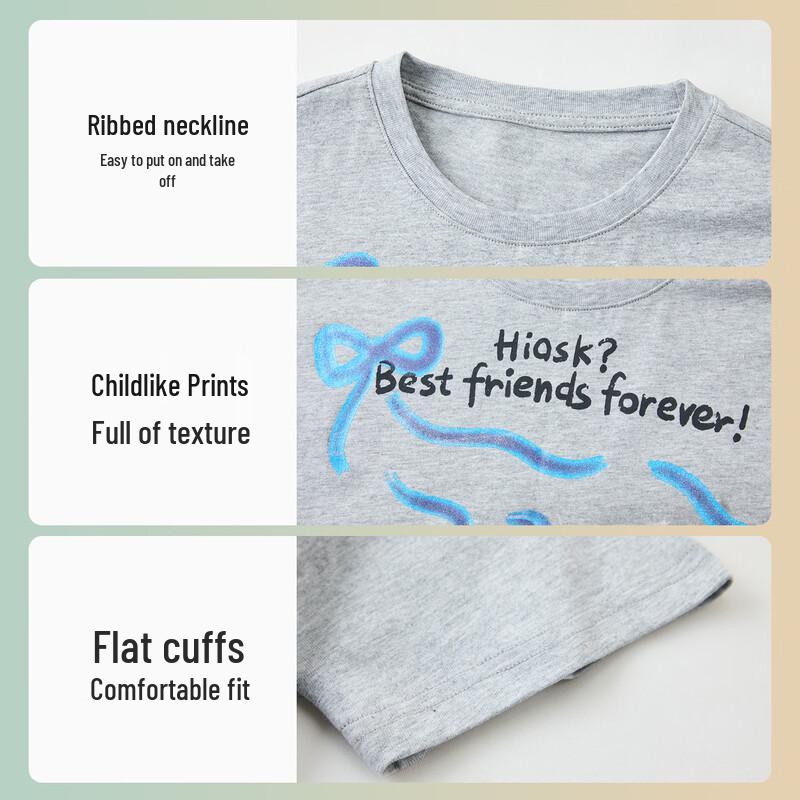 ASK JUNIOR Kids' 2026 Summer Breathable Short Sleeve T-Shirt