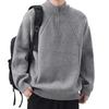 Men's Trendy Korean Half-High Collar Zipper Sweater - Autumn/Winter Loose Knit Pullover