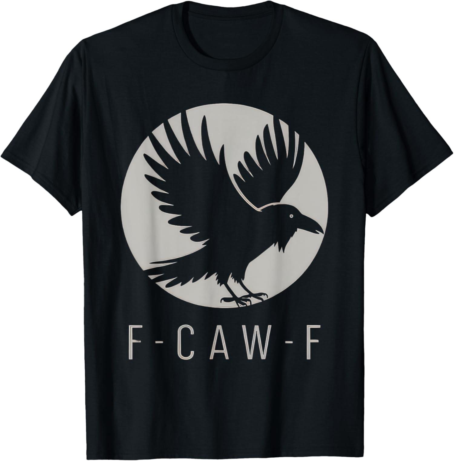 Black Crow F Caw F T-shirt unisexe gothique dr?le Black Bird Moon S разноцветный
