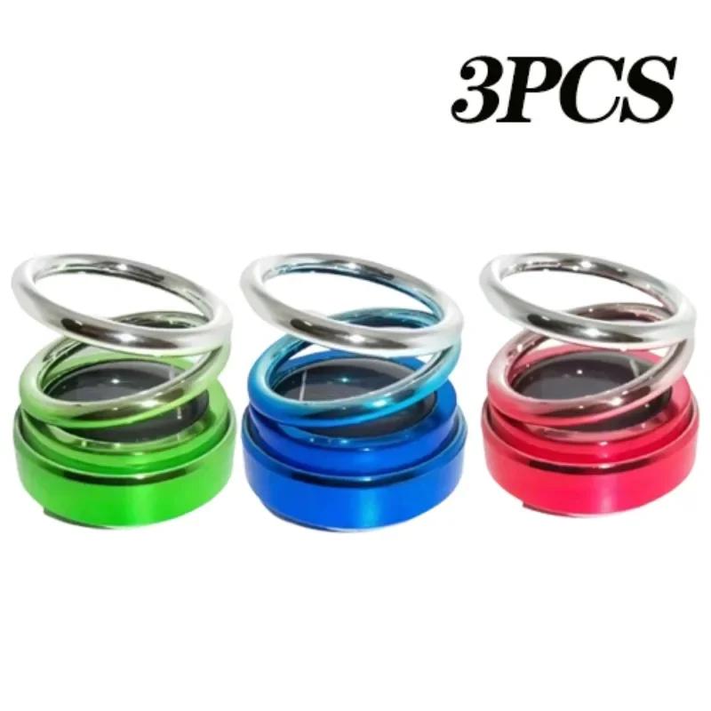 Solar Car Air Freshener Car Perfume Suspension Rotating Car Solid Perfume Aromatherapy ABS Double Ring Car Decoration
