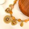 Stylish Floral Heart Accent Resin Bead Necklace Adjustable Length Neckchain Versatile Jewelry Gift For Her