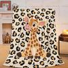 Giraffe Print Blanket Flannel Blanket for Sofa Office Bed Camping Travel Gift Blanket
