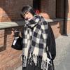 Black and White Plaid Scarf for Women in Winter British Classic Plaid Imitation Cashmere Korean Version Versatile Warm New Trend