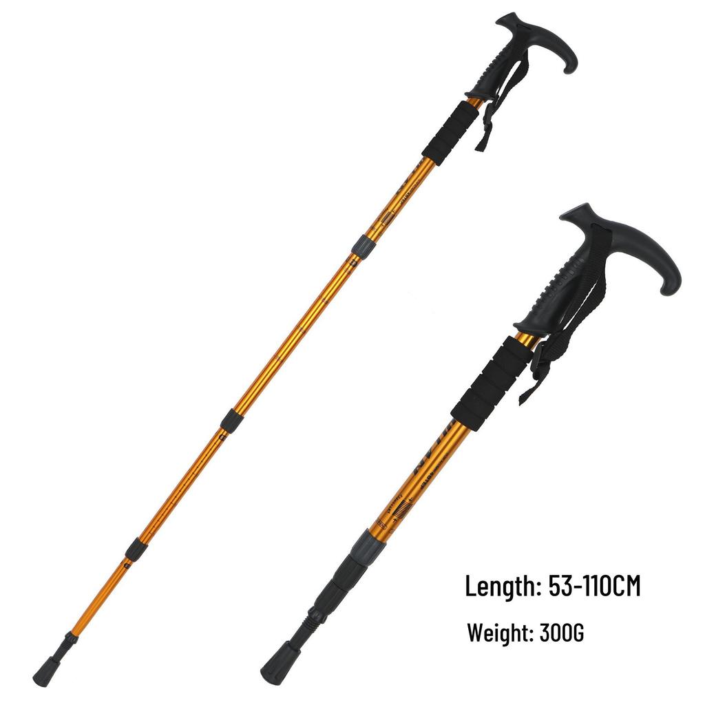 Anti-Slip Aluminum Alloy Telescopic Trekking Stick for Hiking & Walking