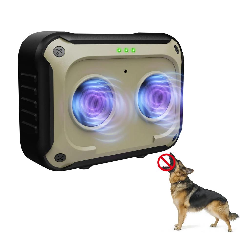 Hängender Ultraschall-Hundeabweiser Beller-Stopp Beleuchtungsblitz Hund Hohe Leistung Doppel-Sonde Hundetraining Gerät Haustier Hund