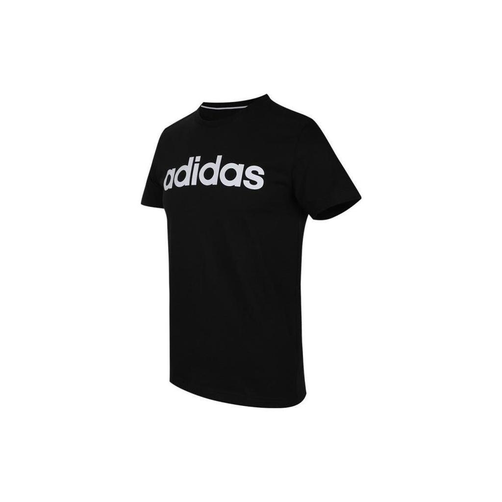 Adidas Retro American Logo Print Moisture-Wicking T-Shirt Men Tops Black EI4713