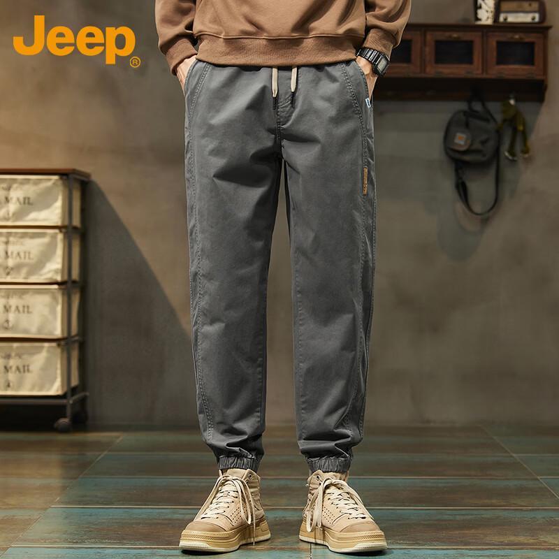Мужские свободные зауженные брюки-карго JEEP P75GMWPI20 L темно-серого