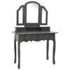 VidaXL Vanity Set with Stool Grey 100x40x146cm Paulownia