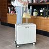 18-Inch Multifunctional Front-Opening Aluminum Frame Suitcase with Charging Capability for Women