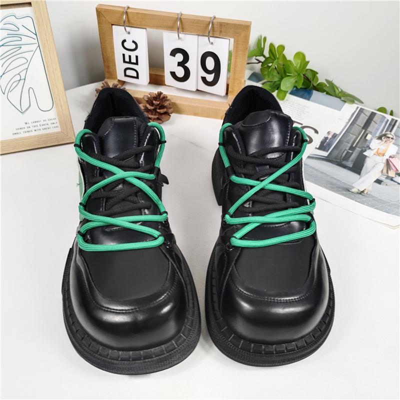 Fashion Shoes Womens Trainers Sneakers Platform Woman-shoes Running Thick Sole Casual Fashion Roses Leisure Round Toe Genuine Leather