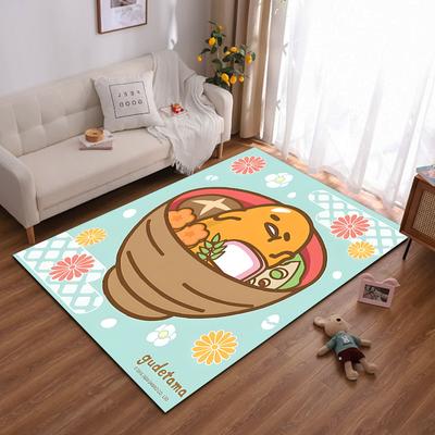 Cartoon Gudetama Lazy Egg Cute Sushi Pattern Floor Mat Carpet Rug Suitable for Use As an Anti-slip for Living Room Bedroom Sofas