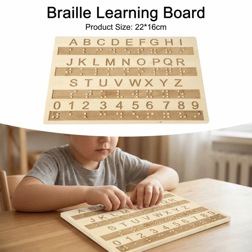 Efficient Braille Learning Board Thickened Tactile Letter Number Panel  Blind Children Learning