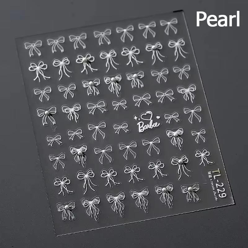 5D Sparkle Clear Diamonds Colorful Thin Little Bow Tie Bowknot Adhesive Nail Art Stickers Decals Manicure Ornaments Suppliers