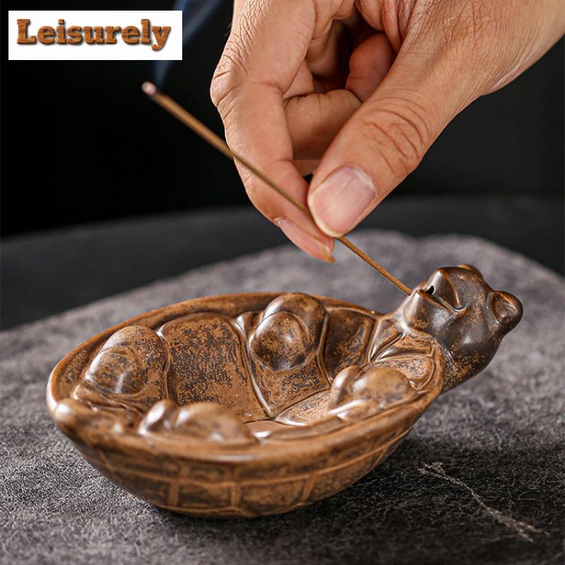 Turtle Plate Incense Holder Vintage Mist Smoking Steamers Incense Burners Aromatherapy Censer Tea Items Accessories Ornaments