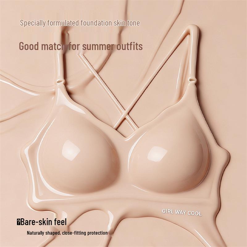 Seamless Halter Neck Thin Strap Bra for Small Bust – Sexy, Lightweight, No Steel Ring, Beautiful Back Design
