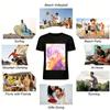 Y2K Style Anime Boy Print Tank Top Purple Yellow Color Block Sleeveless Top For Daily Wear Pure Cotton T-shirt