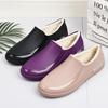 Fleece Lined Slip On Rain Shoes Women Warm Waterproof Winter Footwear